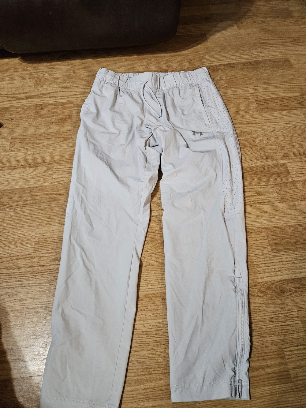 Under Armour White Women's Track Joggers with Mesh Side Panel